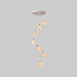 Art Deco Modern Ceramic Flower Lotus Pendant Light Image - 10