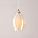 Art Deco Modern Ceramic Flower Lotus Pendant Light Image - 4