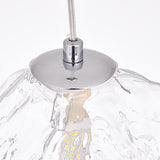 Art Deco Modern Textured Clear Glass Rock Pendant Light Image - 7