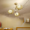 Art Deco Natural Gold Branch Bird Nest Egg Chandelier Image - 1