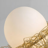 Art Deco Natural Gold Branch Bird Nest Egg Chandelier Image - 4