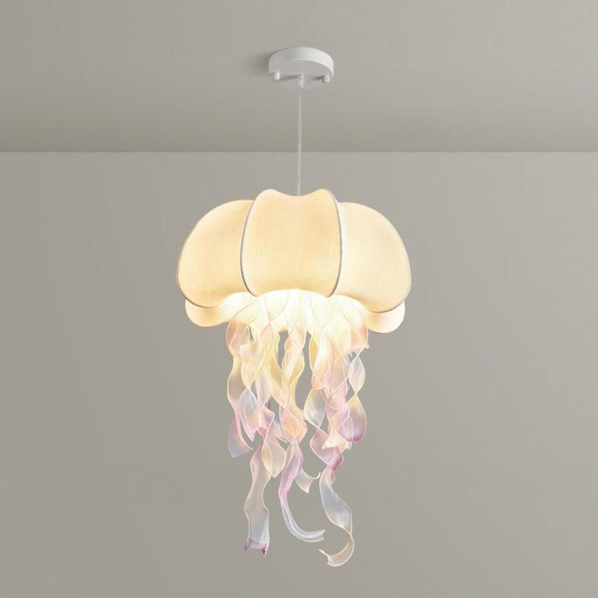 Art Deco Organic White Jellyfish Dining Room Pendant Light Image - 3