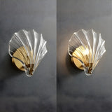 Art Deco Shell Glass Gold Finish LED Vanity Lights Image - 10