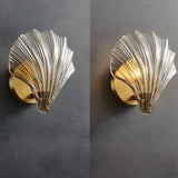 Art Deco Shell Glass Gold Finish LED Vanity Lights Image - 11