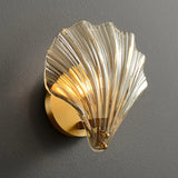 Art Deco Shell Glass Gold Finish LED Vanity Lights Image - 4