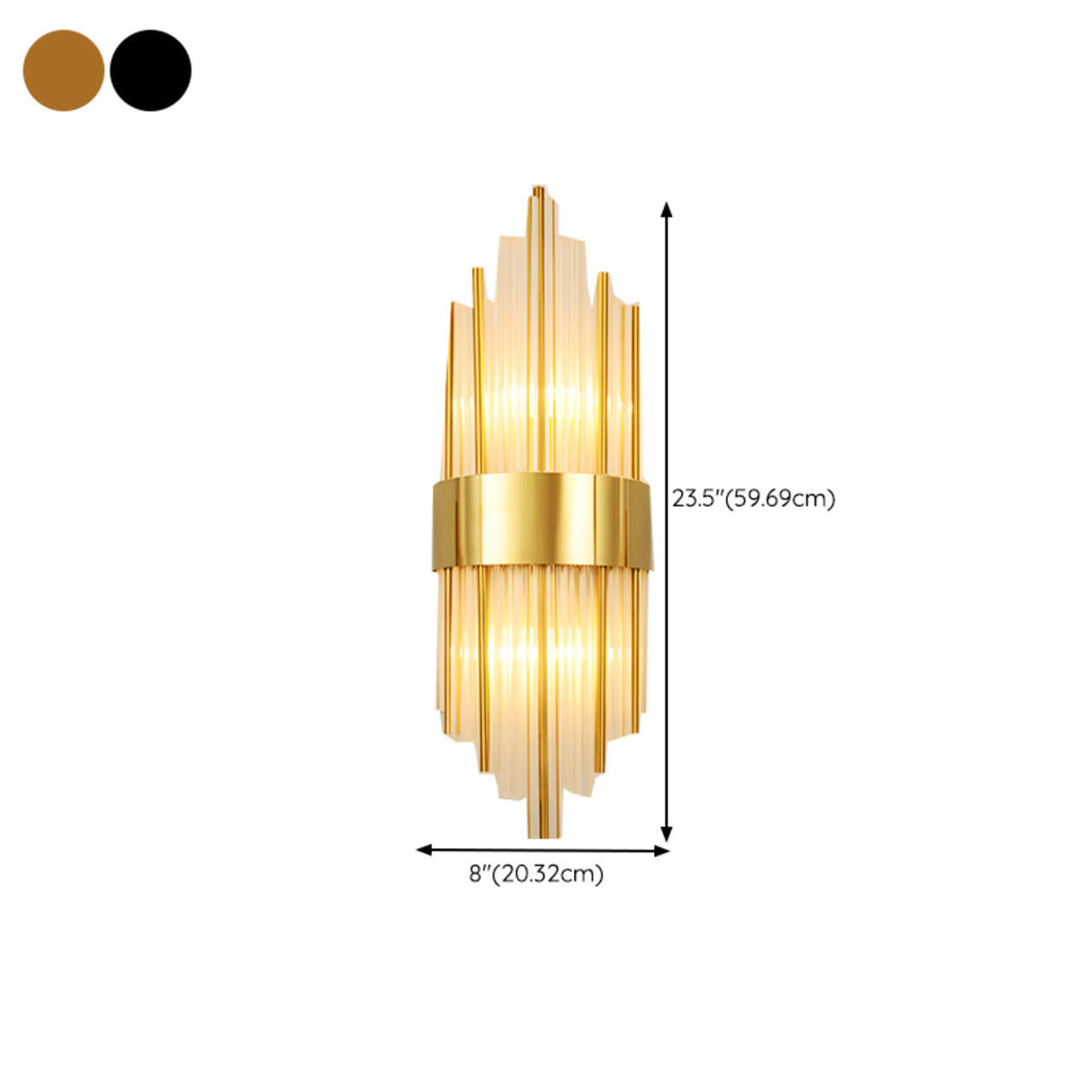 Art Deco Style White Crystal Wall Sconce Image - 15