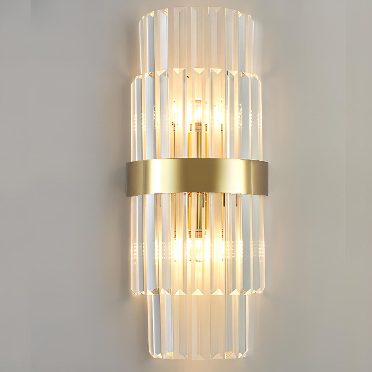 Art Deco Style White Crystal Wall Sconce Image - 5