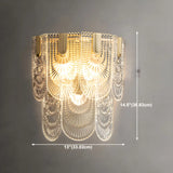 Art Deco Tiered Crystal Wall Sconce Lighting #size