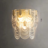 Art Deco Tiered Crystal Wall Sconce Lighting Image - 5