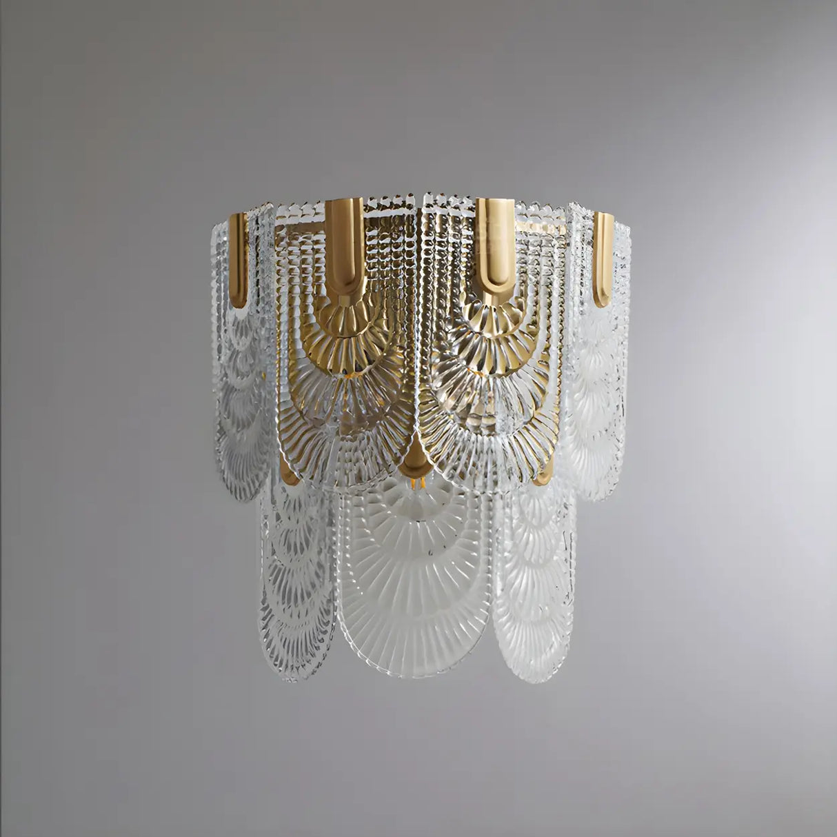 Art Deco Tiered Crystal Wall Sconce Lighting Image - 6