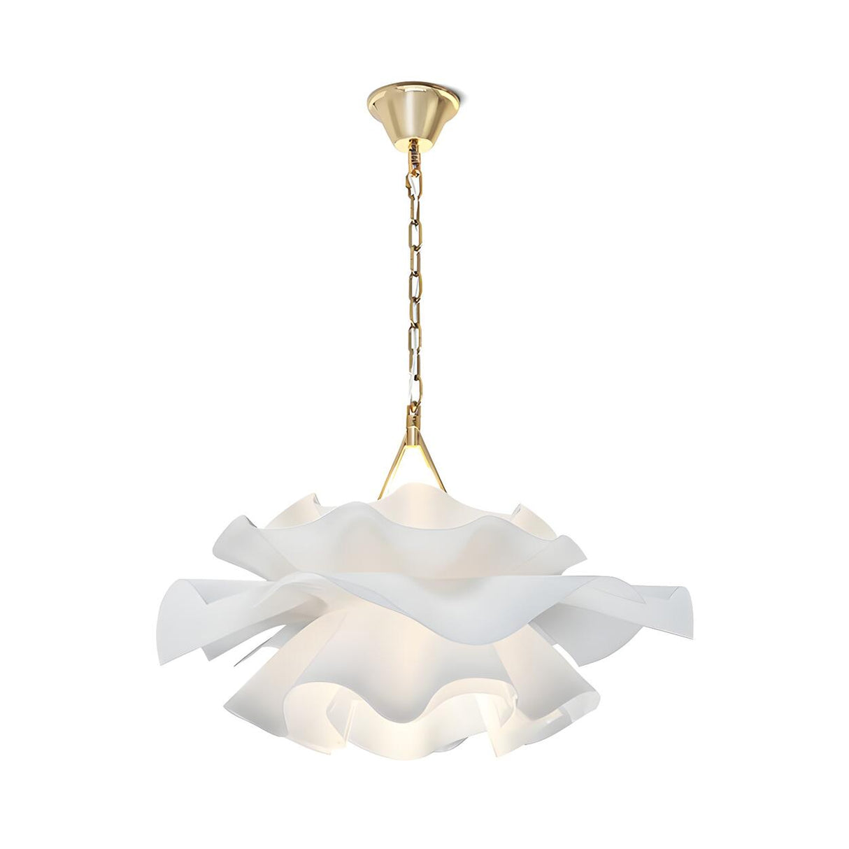 Art Deco White Abstract Flowing Bedroom Pendant Light Image - 3