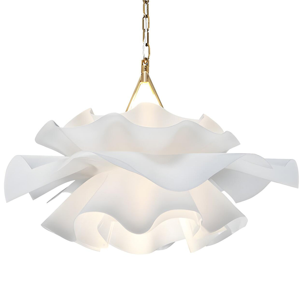 Art Deco White Abstract Flowing Bedroom Pendant Light Image - 4