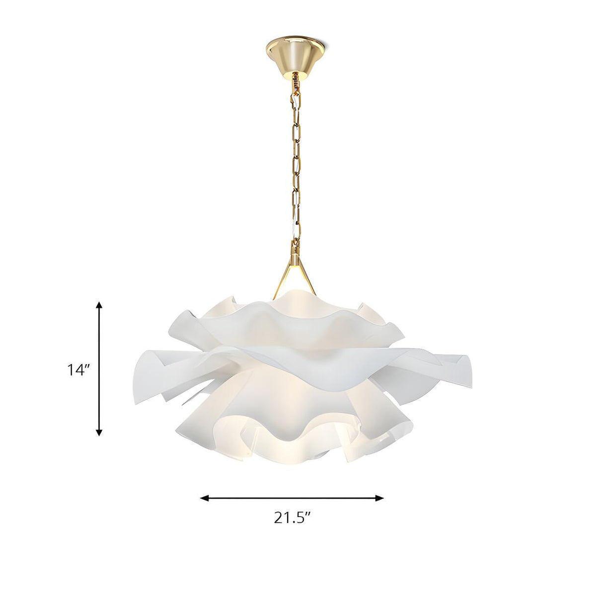 Art Deco White Abstract Flowing Bedroom Pendant Light 