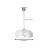 Art Deco White Tiered Flower Acrylic Pendant Light #size