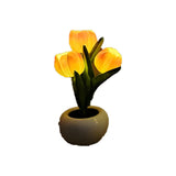 Art Elegant Tulip Ceramic Flower Shape LED Table Lamp Image - 3