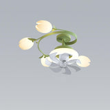 Art Elegant Tulip Multilight Floral Ceiling Fan Light Image - 11