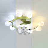 Art Elegant Tulip Multilight Floral Ceiling Fan Light Image - 12