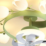 Art Elegant Tulip Multilight Floral Ceiling Fan Light Image - 16