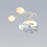 Art Elegant Tulip Multilight Floral Ceiling Fan Light Image - 2