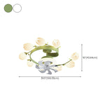 Art Elegant Tulip Multilight Floral Ceiling Fan Light #size