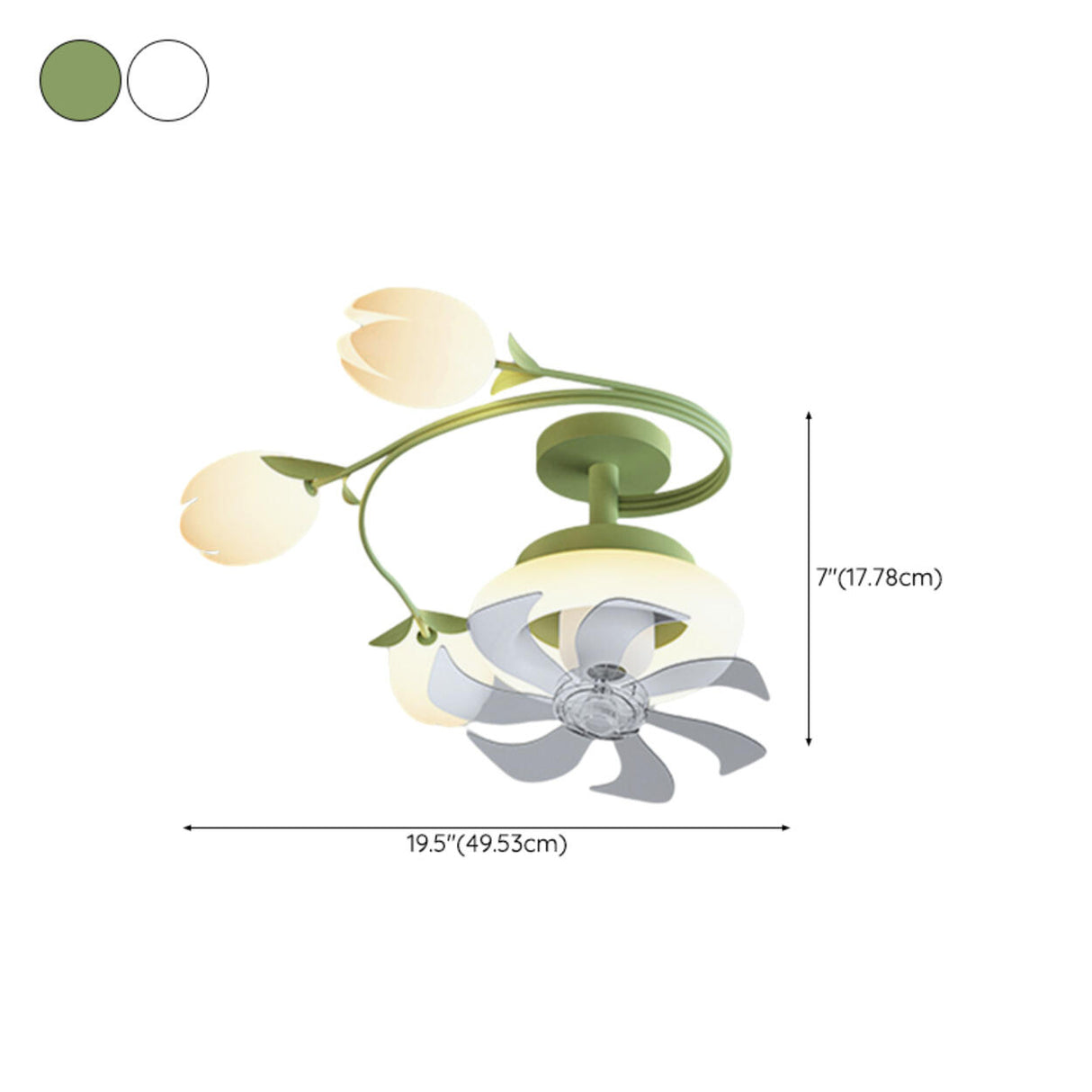 Art Elegant Tulip Multilight Floral Ceiling Fan Light Image - 24