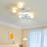 Art Elegant Tulip Multilight Floral Ceiling Fan Light Image - 3