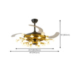 Art Firefly Gold Floral Modern Ceiling Fan with Light Image - 12