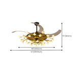 Art Firefly Gold Floral Modern Ceiling Fan with Light Image - 13