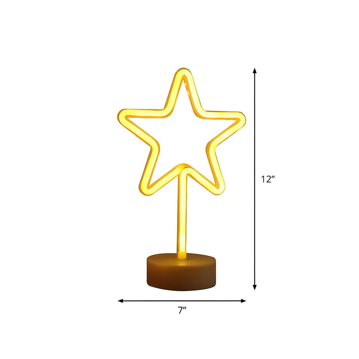 Art Minimalist Yellow Star Neon LED Neon Night Light Image - 3