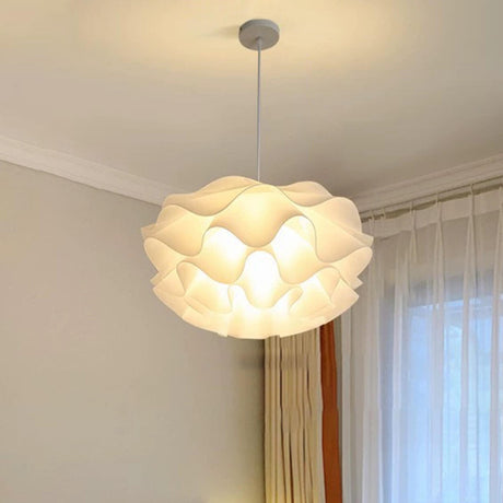 Art Organic White Flowing Cloud Bedroom Pendant Light Image - 2