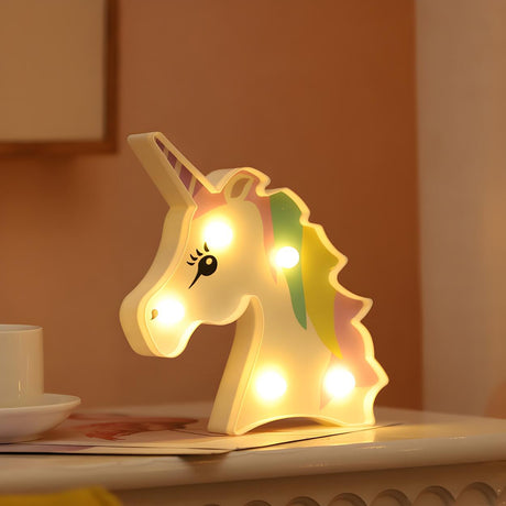 Art Unicorn Animal Shaped LED Night Light Kids Room Image - 2