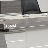 Artificial Wood Storage Drawers L-Shape Executive Desk Image - 12