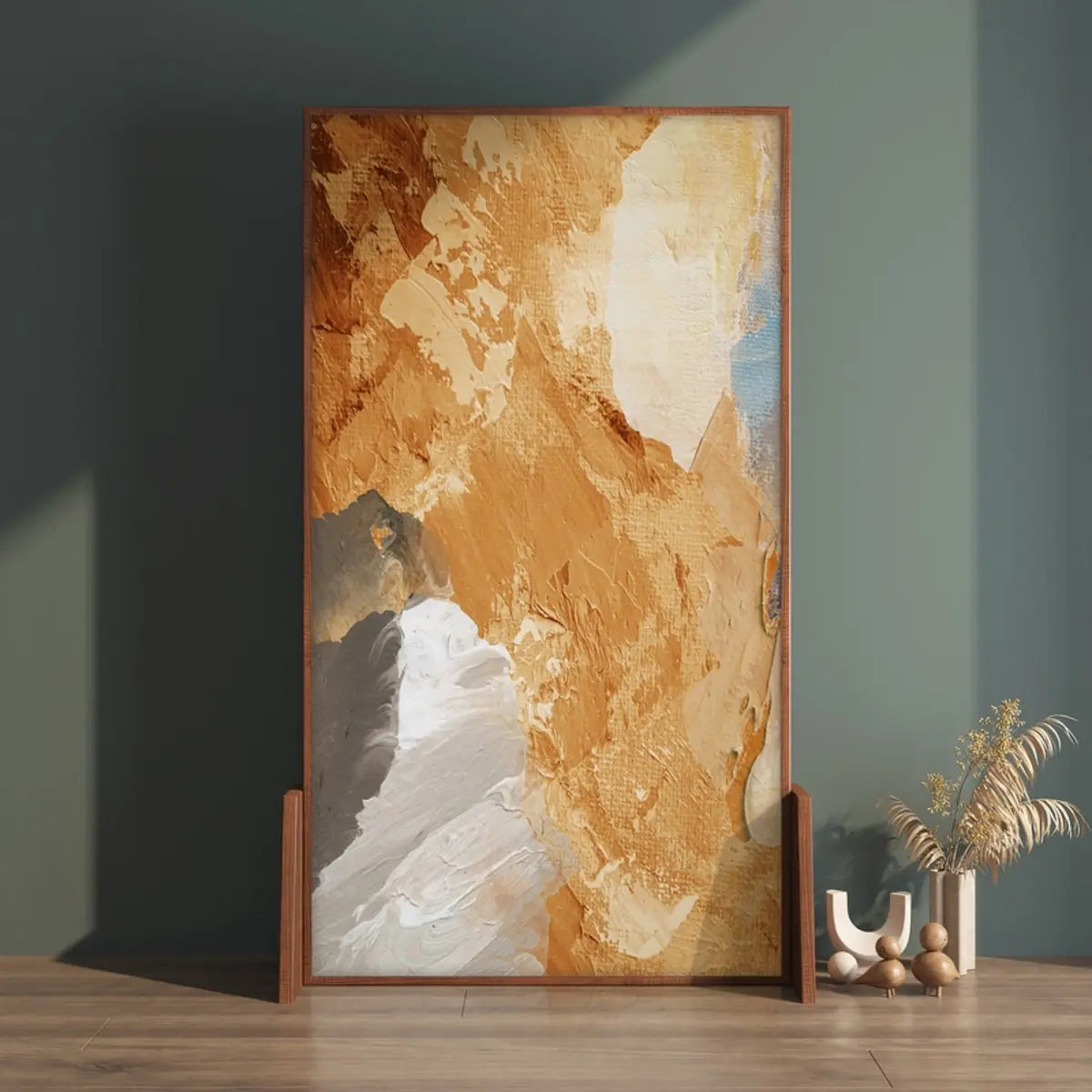 Artistic Amber Abstract Double Sided Print Room Divider Image - 4