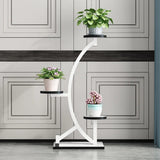 Artistic Arc Wood Indoor Three Tray Plant Stand Black Image - 6