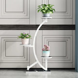 Artistic Arc Wood Indoor Three Tray Plant Stand Black Image - 7