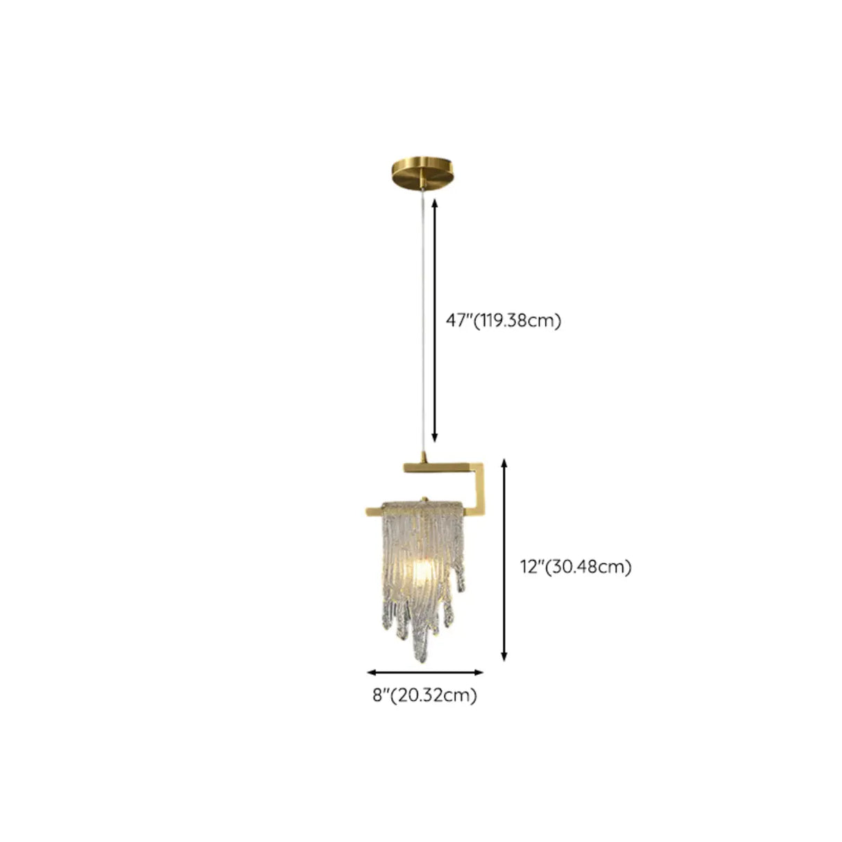 Artistic Bedroom Gold Frame Clear Glass Pendant Light 