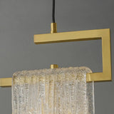 Artistic Bedroom Gold Frame Clear Glass Pendant Light Image - 9