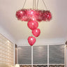 Artistic Bedroom Unique Red Loving Heart Pendant Chandelier Image - 1