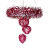 Artistic Bedroom Unique Red Loving Heart Pendant Chandelier Image - 3