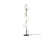 Artistic Black Abstract Petal Glass 6-Light Floor Lamp Image - 9