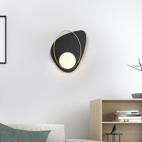 Artistic Black and Gold LED Geometric Wall Sconce Image - 1