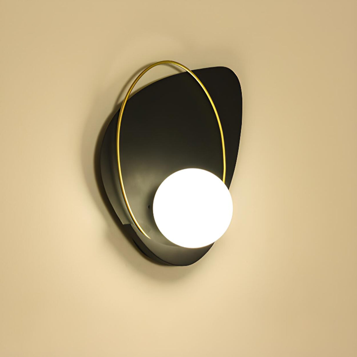 Artistic Black and Gold LED Geometric Wall Sconce Image - 12