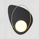 Artistic Black and Gold LED Geometric Wall Sconce Image - 7