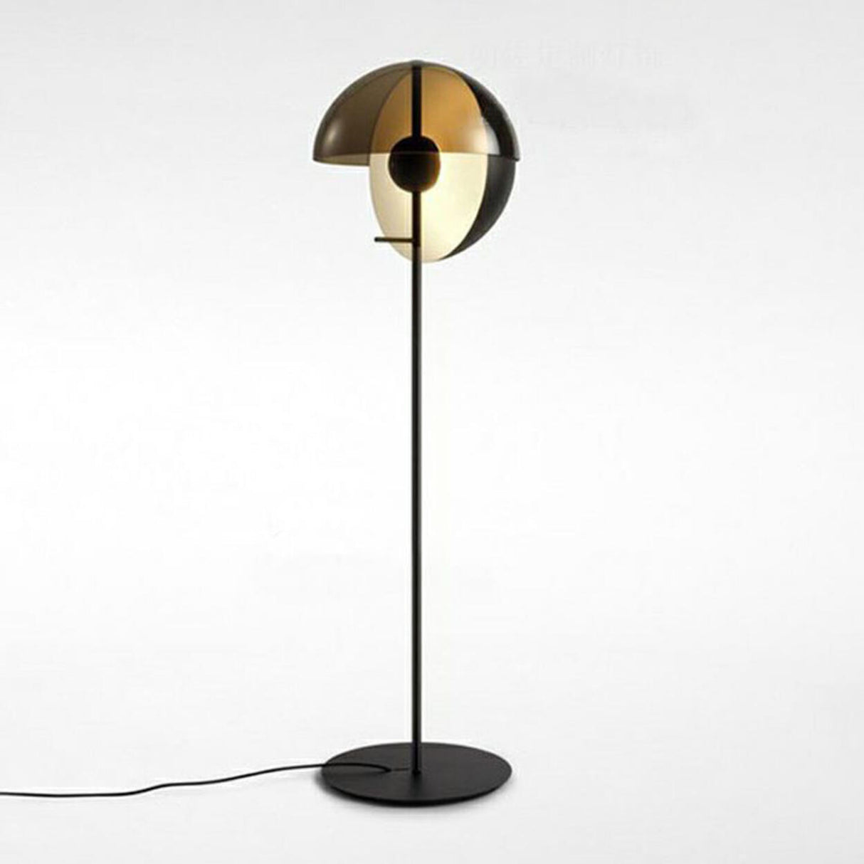 Artistic Black Glass Rotating Theia Floor Lamp Image - 10