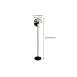 Artistic Black Glass Rotating Theia Floor Lamp #size