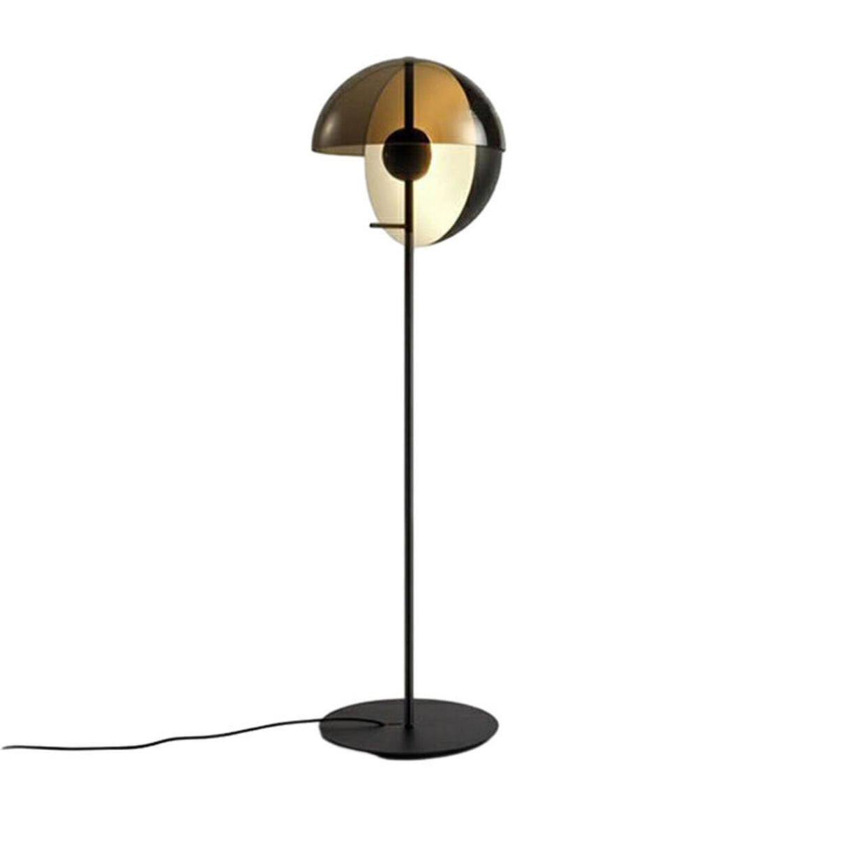 Artistic Black Glass Rotating Theia Floor Lamp Image - 8