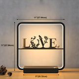 Artistic Black Tree Silhouette Square LED Table Lamp Image - 16