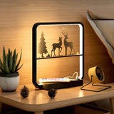 Artistic Black Tree Silhouette Square LED Table Lamp Image - 3