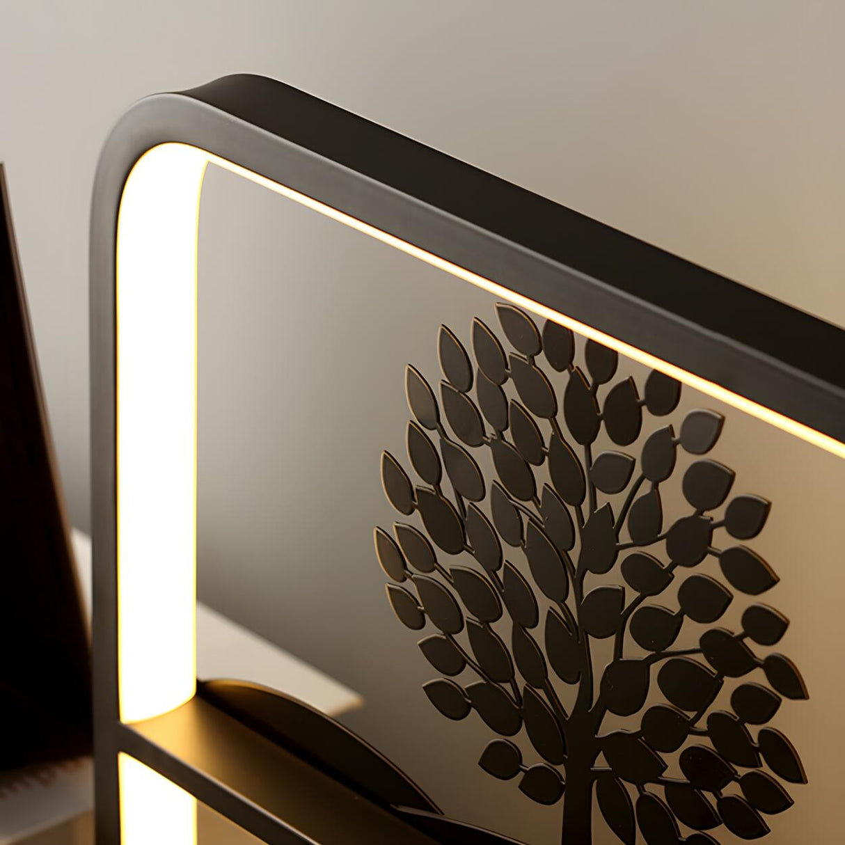 Artistic Black Tree Silhouette Square LED Table Lamp Image - 9