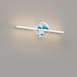 Artistic Blue Water Ripple Linear LED Vanity Light Image - 20